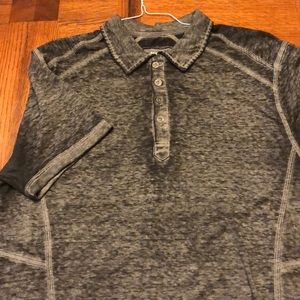 BUCKLE black knit collared shirt XL